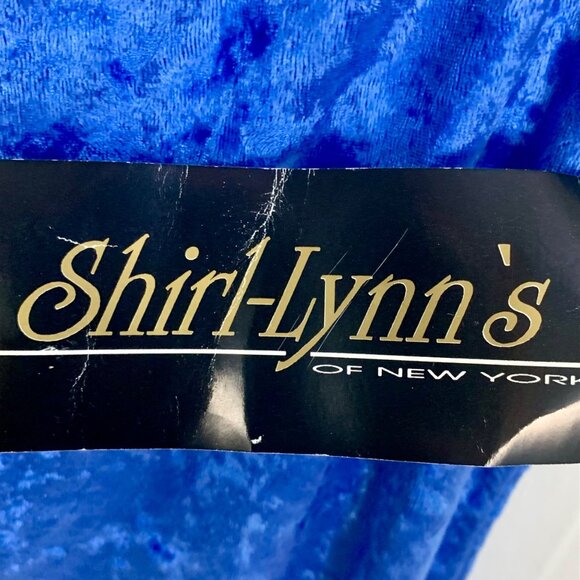 Shirl-Lynns Of New York Blue Velvet Stretch Dance Dress Adult M Lyrical Stage - Picture 5 of 7